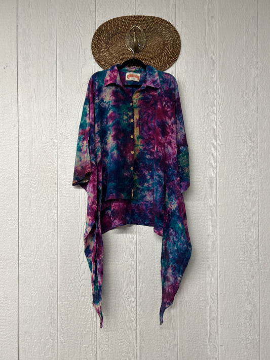 Crepe Sari Summer Nirvana Button Down 0626 186