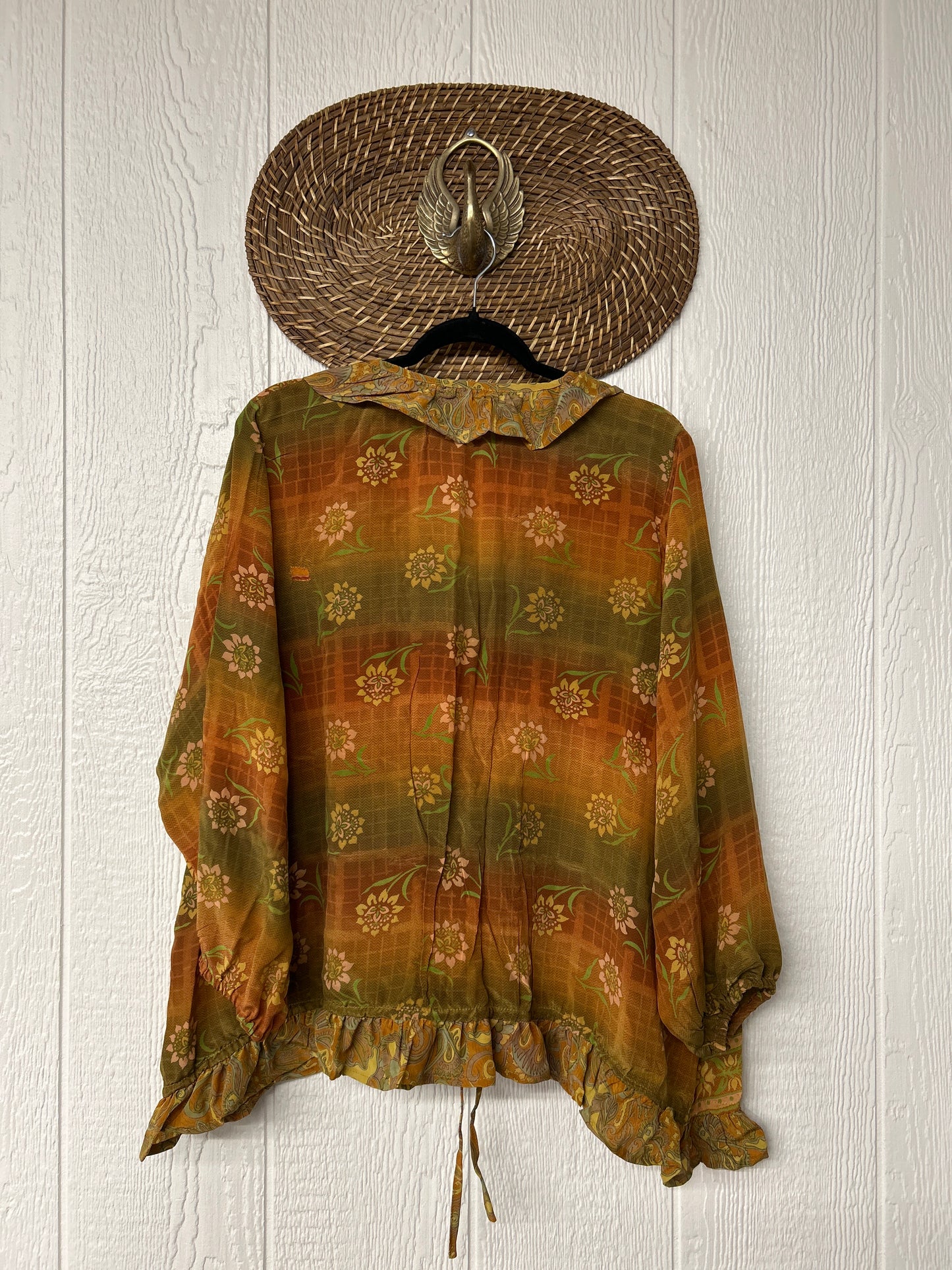 Crepe Sari Ruffle Daisy Blouse 0226 002