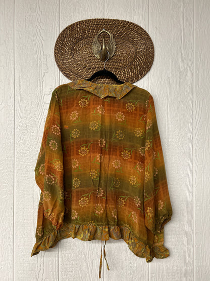 Crepe Sari Ruffle Daisy Blouse 0226 002