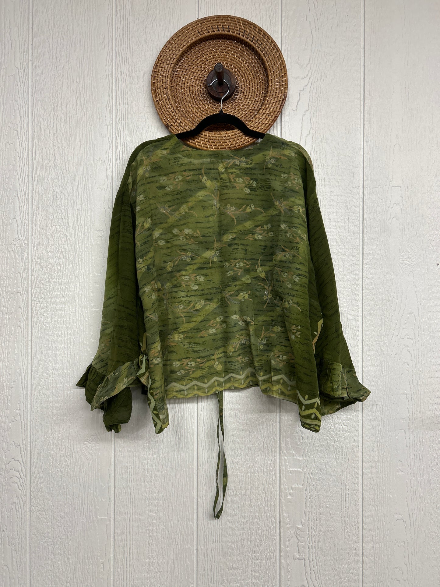 Crepe Sari Bell Sleeve Butterfly Top 0326 125