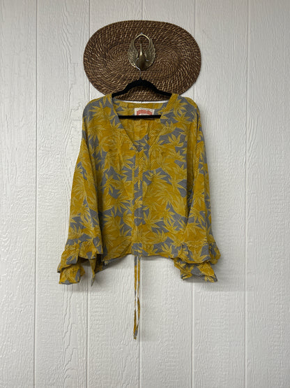 Crepe Sari Bell Sleeve Butterfly Top 0326 236