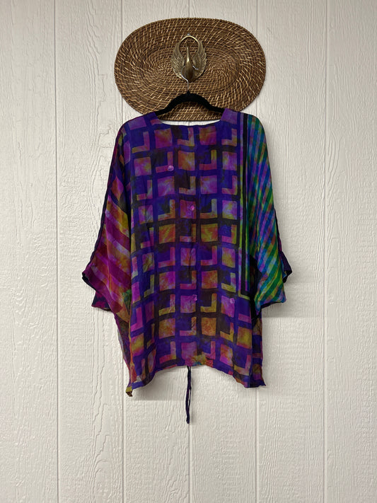 Crepe Sari Hi Lo Butterfly Top 0726 266