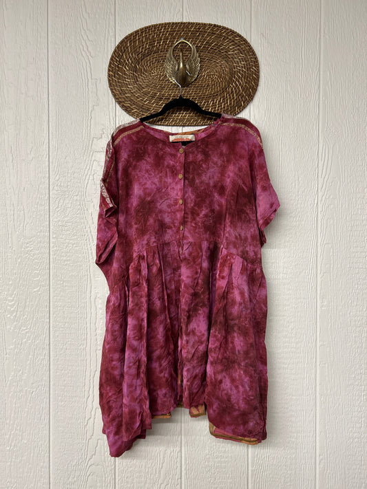 Crepe Sari Daydreamer Button Down Mini  0426 172
