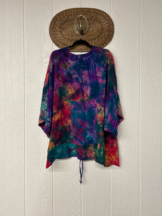Crepe Sari Hi Lo Butterfly Top 0726 190