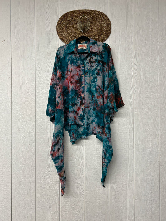 Crepe Sari Summer Nirvana Button Down 0626 172