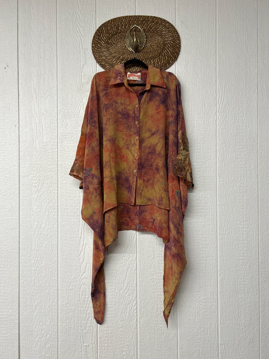 Crepe Sari Summer Nirvana Button Down 0626 031