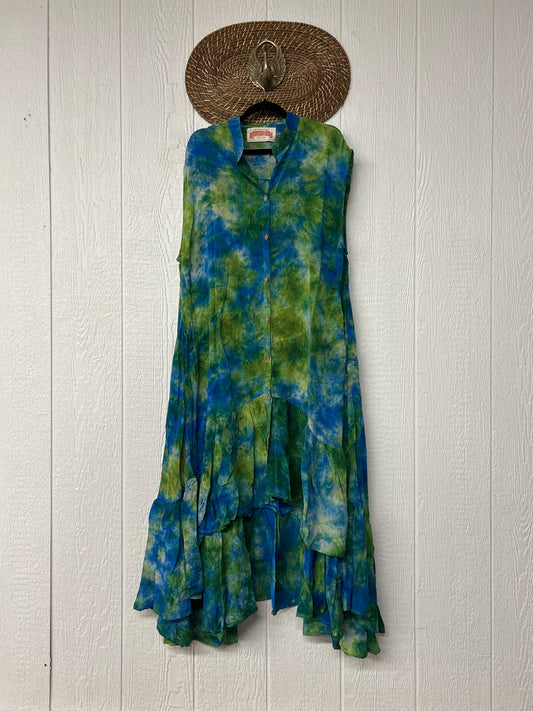 Crepe Sari Summer Dahlia Duster 0726 026