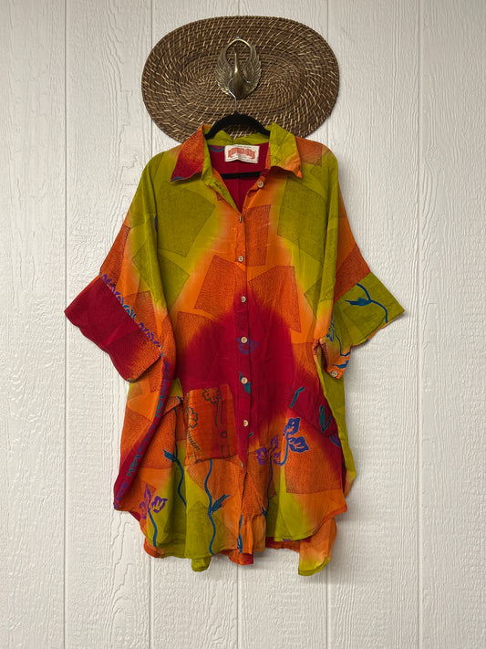 Crepe Sari Free To Be Button Down 0626 051