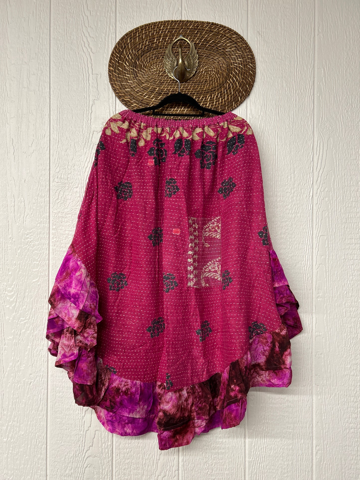 Pareo Kantha Wild Rose Skirt 0426 188