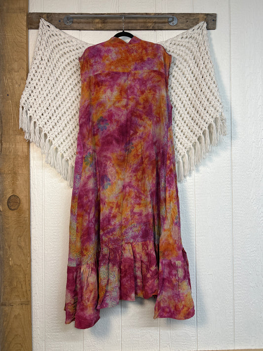 Crepe Sari Summer Dahlia Duster 0726 241