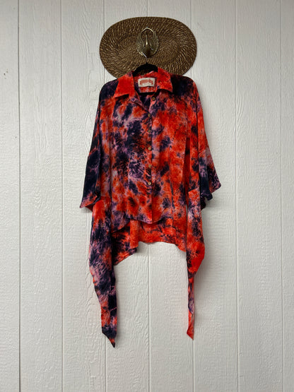 Crepe Sari Summer Nirvana Button Down 0626 195