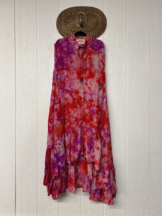 Crepe Sari Summer Dahlia Duster 0726 033