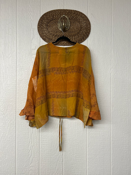 Crepe Sari Bell Sleeve Butterfly Top 0326 226