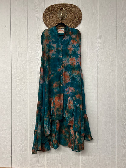 Crepe Sari Summer Dahlia Duster 0726 116