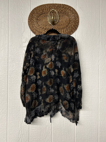 Crepe Sari Ruffle Daisy Blouse 0526 009