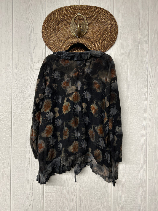 Crepe Sari Ruffle Daisy Blouse 0526 009