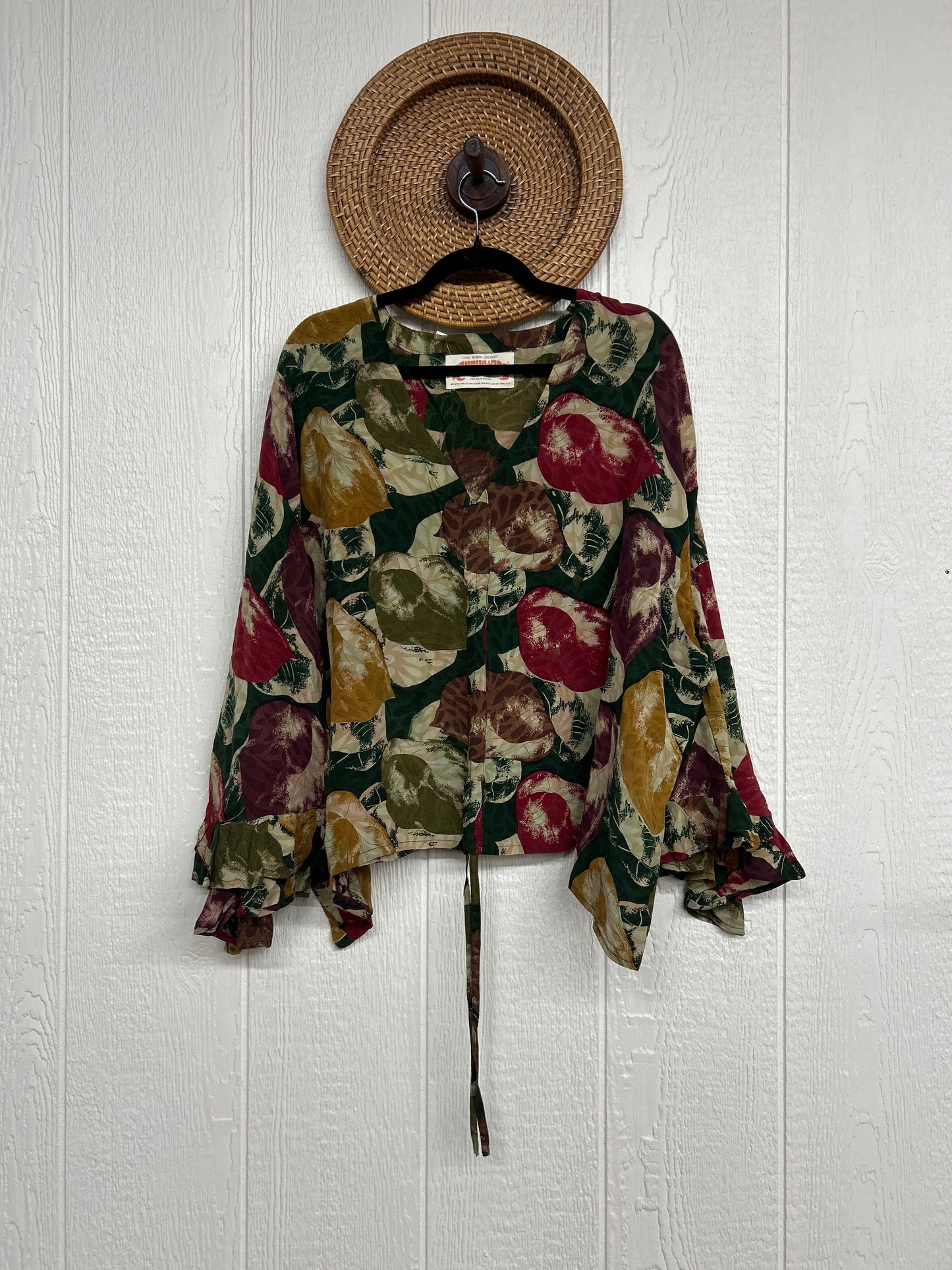 Crepe Sari Bell Sleeve Butterfly Top 0326 137