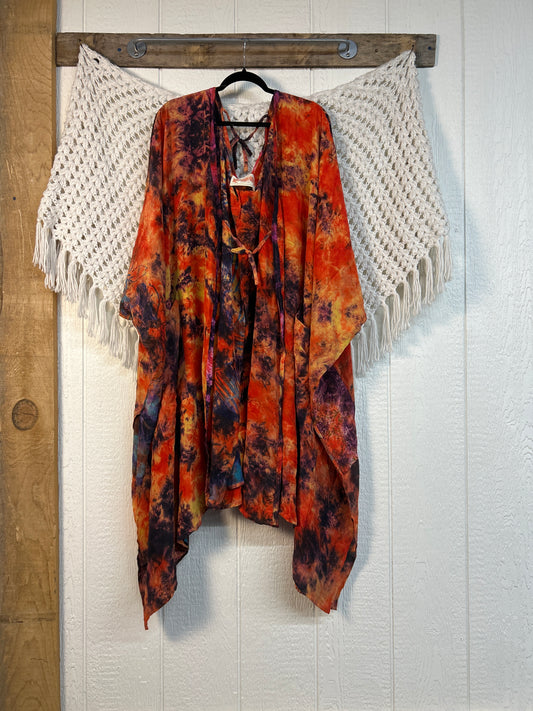 Crepe Sari Orchid Kimono 0626 220