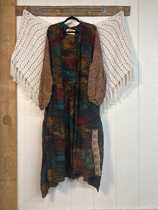 RETAIL Crepe Sari Evermore Kimono 0326 145