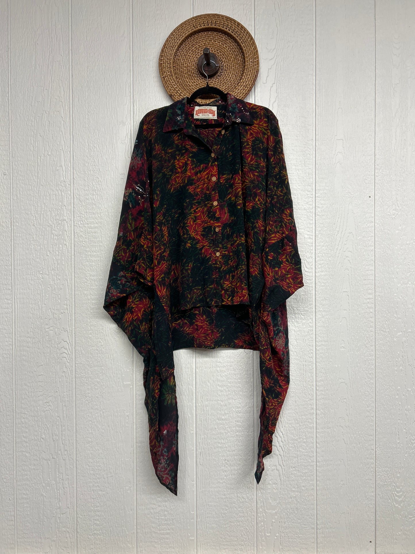 Crepe Sari Summer Nirvana Button Down 0626 234