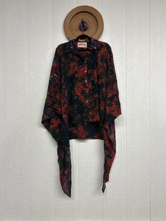 Crepe Sari Summer Nirvana Button Down 0626 234