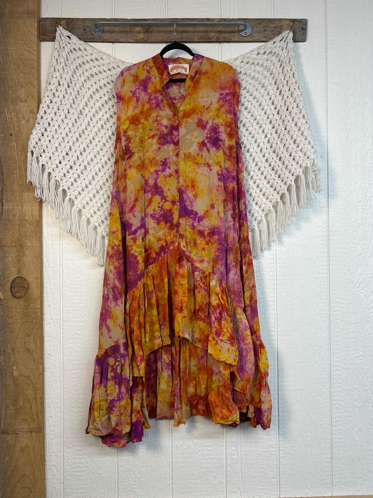 Crepe Sari Summer Dahlia Duster 0726 264