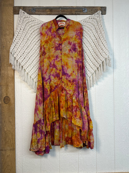Crepe Sari Summer Dahlia Duster 0726 264