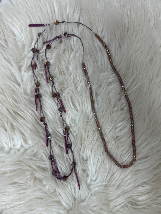 RETAIL Beads & Tassels Necklace Purple 0226 006