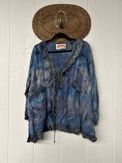 Crepe Sari Ruffle Daisy Blouse 0526 020