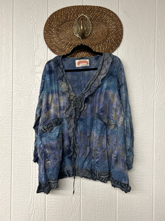 Crepe Sari Ruffle Daisy Blouse 0526 020