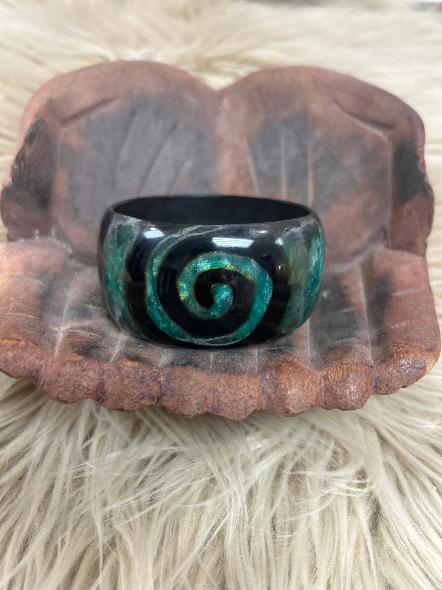 Green Spiral Bangle