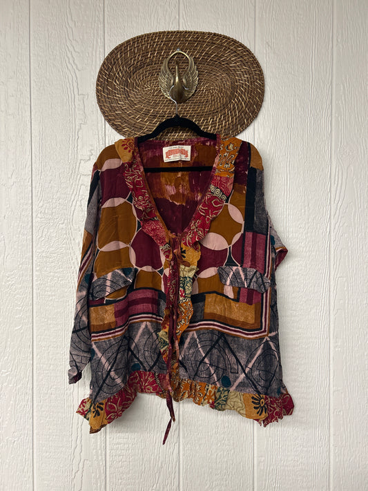 Crepe Sari Ruffle Daisy Blouse 0226 214