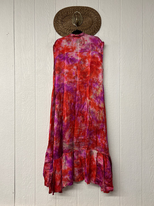 Crepe Sari Summer Dahlia Duster 0726 075