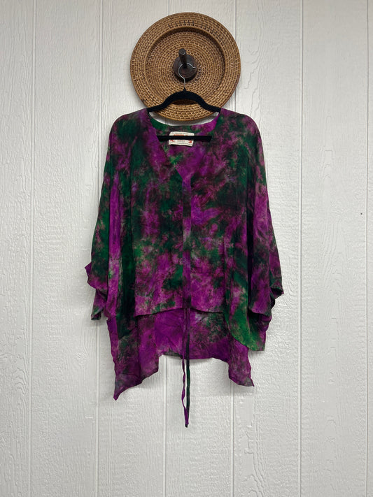 Crepe Sari Hi Lo Butterfly Top 0726 106