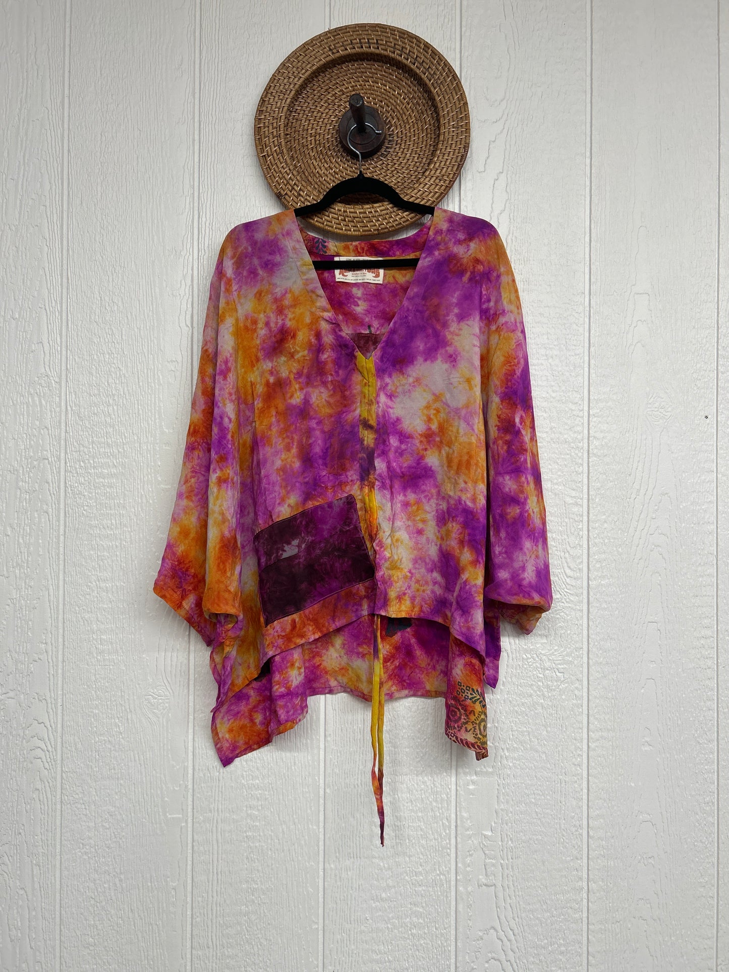 Crepe Sari Hi Lo Butterfly Top 0726 036