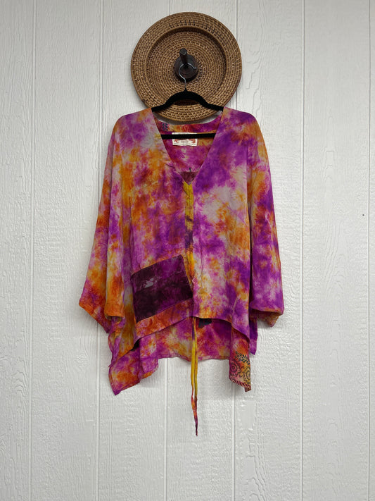 Crepe Sari Hi Lo Butterfly Top 0726 036