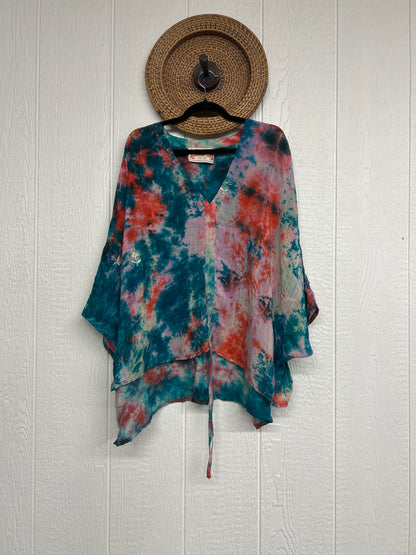 Crepe Sari Hi Lo Butterfly Top 0726 025