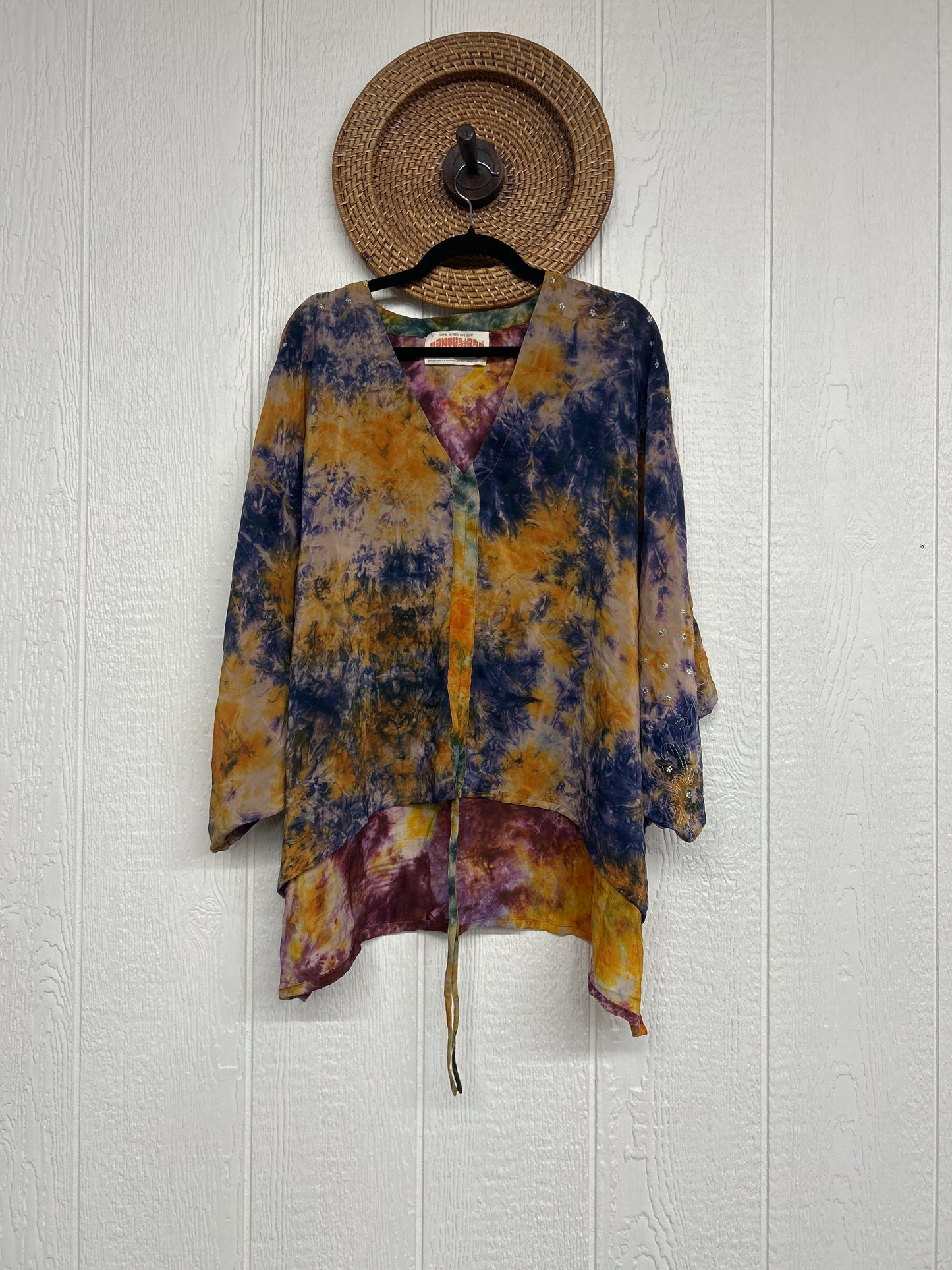 Crepe Sari Hi Lo Butterfly Top 0726 043