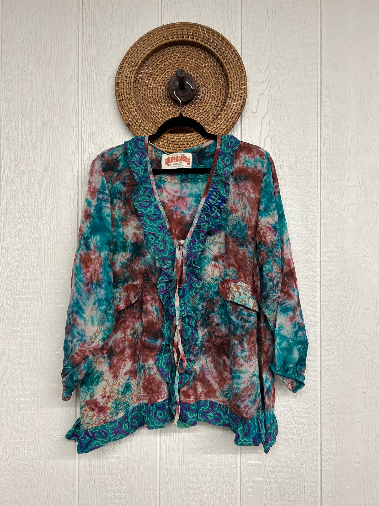 Crepe Sari Ruffle Daisy Blouse 0226 165