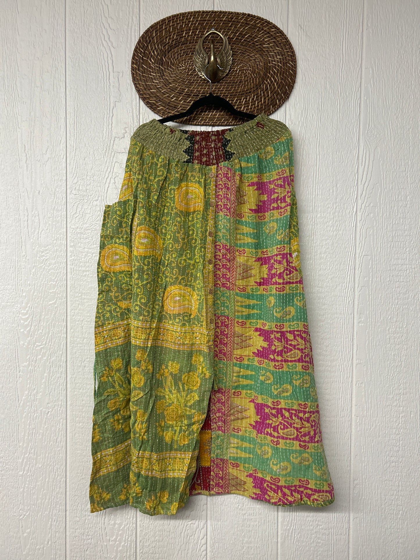 Pareo Kantha Butterfly Cargo Skirt 0426 027