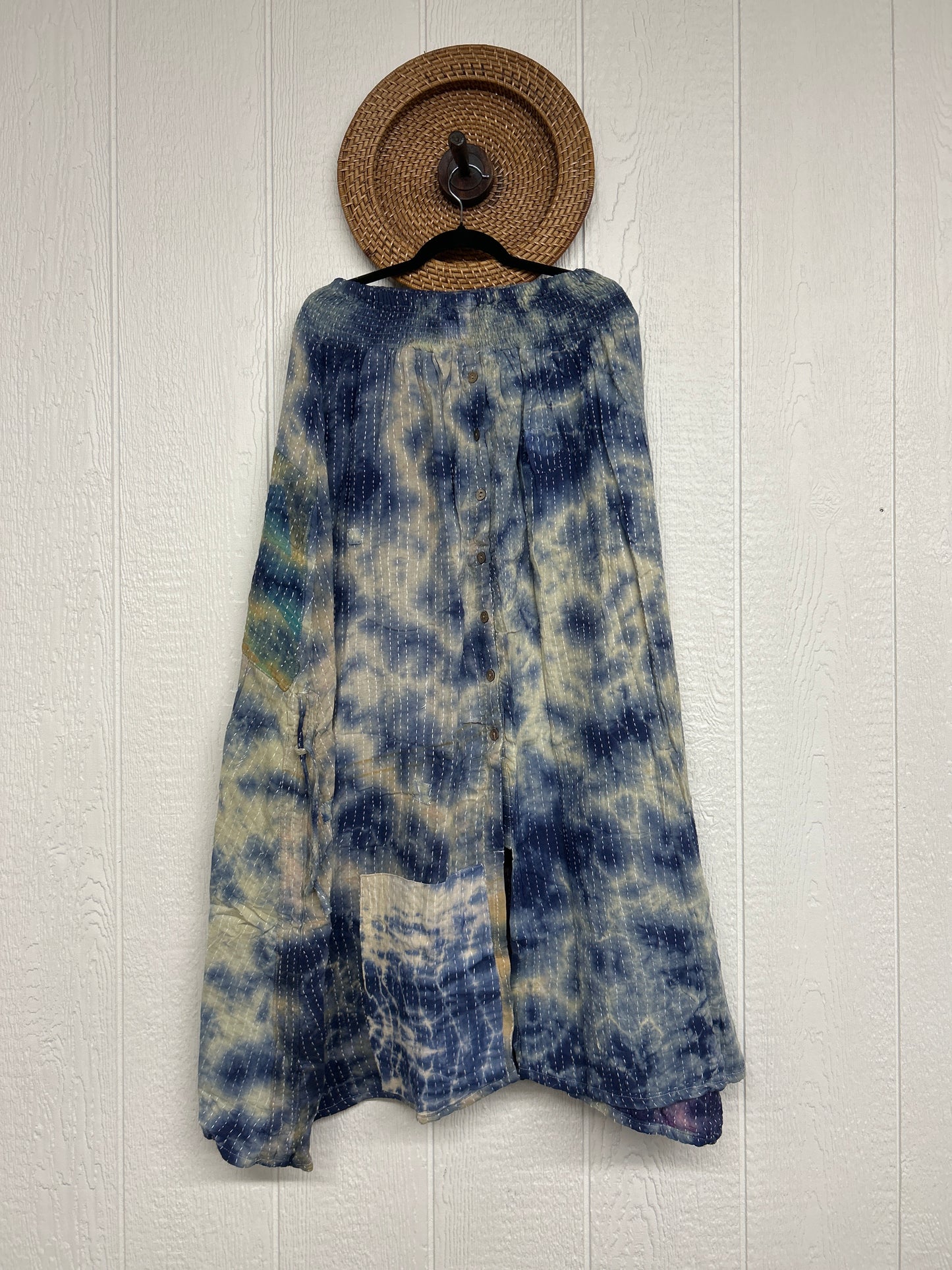 Aura Edit Pareo Kantha Butterfly Cargo Skirt 0726 011