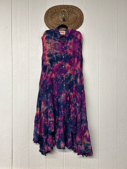 Crepe Sari Summer Dahlia Duster 0726 078