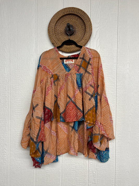 Crepe Sari Bell Sleeve Golddust Crop 0426 210