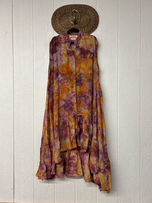 Crepe Sari Summer Dahlia Duster 0726 126