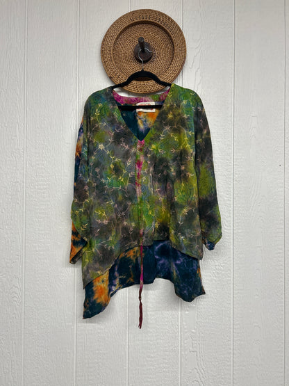 Crepe Sari Hi Lo Butterfly Top 0726 008
