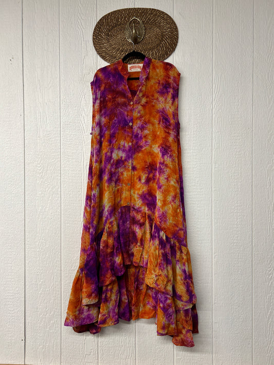 Crepe Sari Summer Dahlia Duster 0726 118
