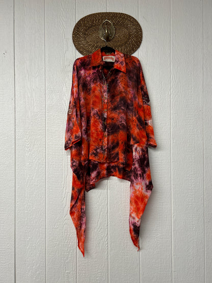 Crepe Sari Summer Nirvana Button Down 0626 052