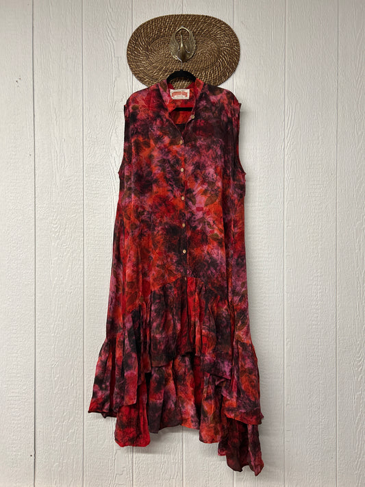 Crepe Sari Summer Dahlia Duster 0726 034