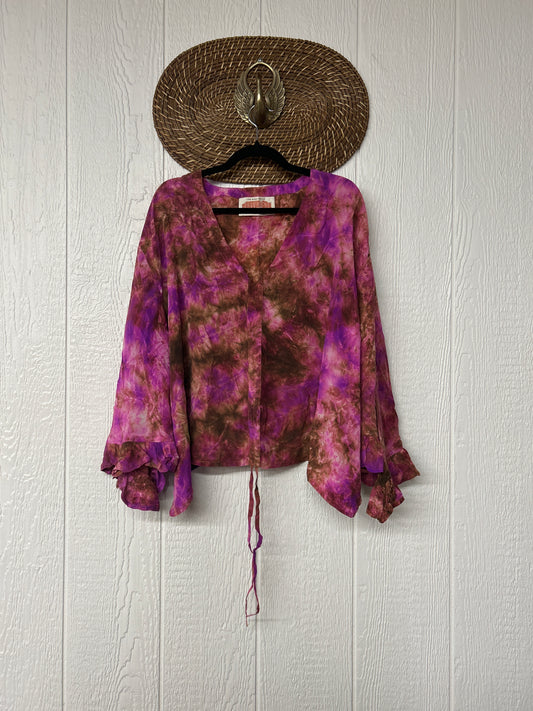 Crepe Sari Bell Sleeve Butterfly Top 0326 249