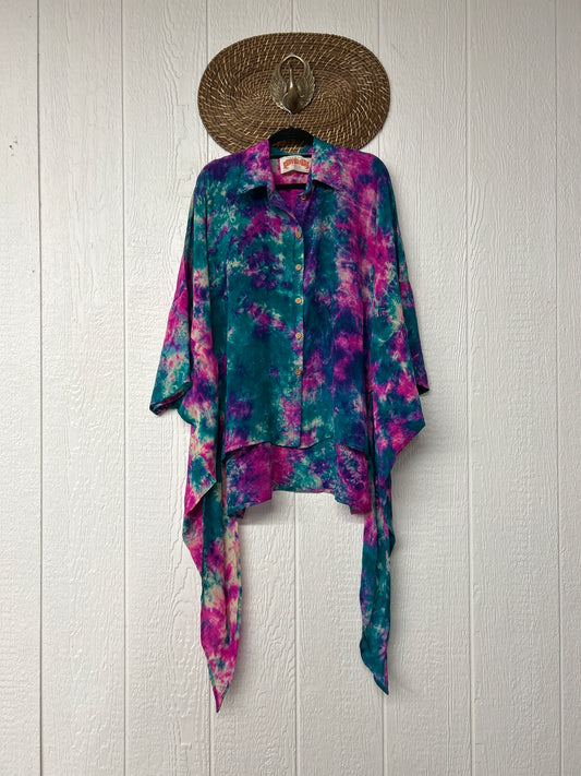 Crepe Sari Summer Nirvana Button Down 0626 076